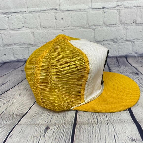 Vintage A1 Tires Trucker Hat Mesh Rope Cap Snapback Embroidered Patch Yellow - Picture 4 of 9